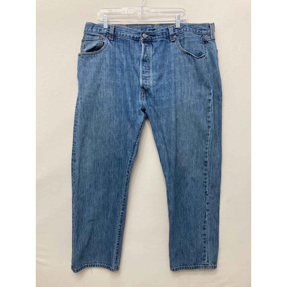 Levi's 501 Straight Fit Jeans size 44x30 Blue Denim Button Fly Classic